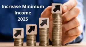 Montones de monedas apiladas en aumento con flechas negras hacia arriba, simbolizando el incremento del salario mínimo en 2025. onhunters, firma de búsqueda y selección de personal.